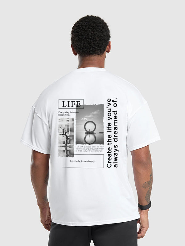 Life Graphic Cotton T-shirt